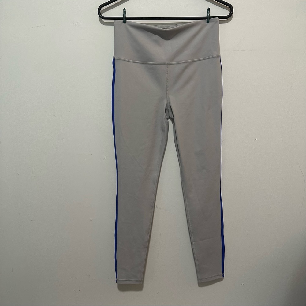 Athleta Leggings-Size Small-Ultra High Rise Gray-W/blue Stripes On Sides